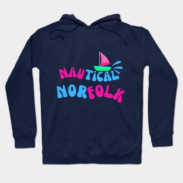 Nautical Norfolk in pink and blue Hoodie by MyriadNorfolk